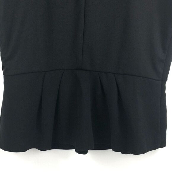 Worthington jeweled black peplum sleeveless top-PL - Picture 5 of 7